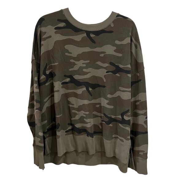 Time and Tru Camo Side Slit Pullover Crew Neck Sweatshirt XL - Picture 1 of 4